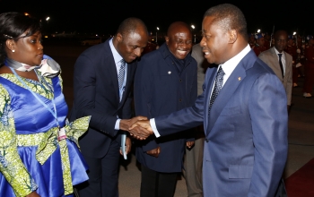 S.E. Faure GNASSINGBE et S.E.M. Koudjo ADANOU, Chargé d'Affaires a.i. de l'Ambassade du Togo au Maroc