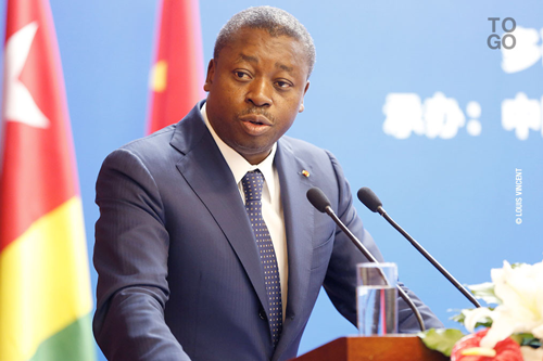  Faure Gnassingbé lors de son intervention au Forum économique Chine-Togo mardi à Pékin 