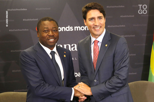  Faure Gnassingbé et Justin Trudeau vendredi à Montréal 