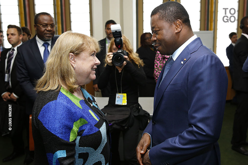  Susana Malcorra et le président togolais mercredi au siège de l'ONU 